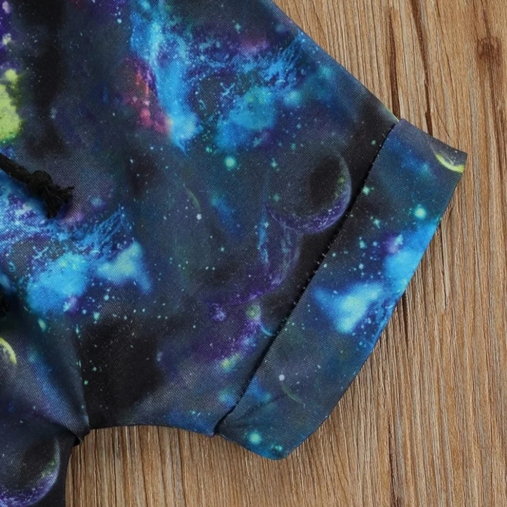 Toddler Boys "Moon Child" 2-Piece Celestial Outfit Space Theme Summer Clothes - Picture 5 of 5